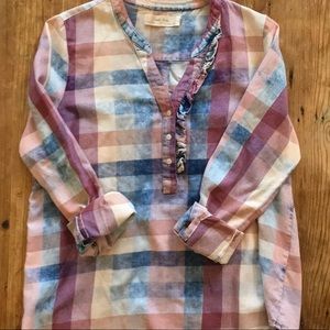 NWOT Isabella Sinclair, Anthro plaid flannel tunic